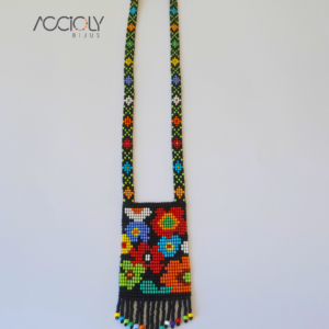 Maxicolar Flores Miçangas Tchecas