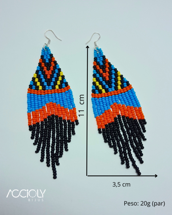 Brinco de Miçangas Tchecas Étnico Colorido
