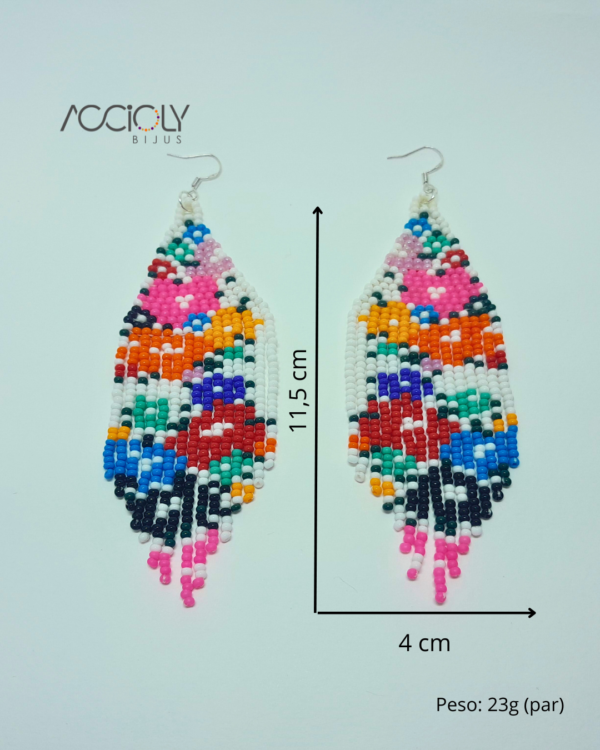 Brinco de Miçangas Tchecas Floral Multicolorido
