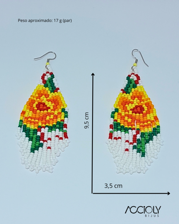 Brinco Floral de Miçangas Tchecas