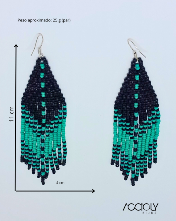 Brinco Boho de Miçangas Tchecas Preto