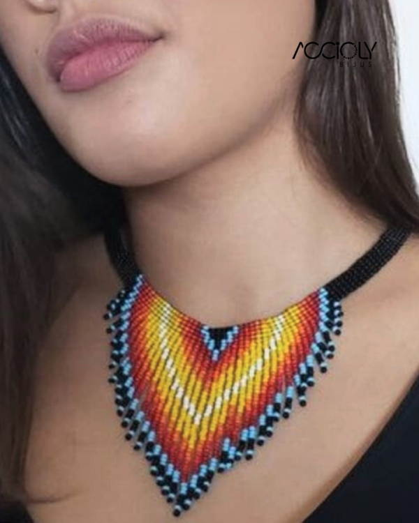 Colar de Miçangas Tchecas Étnico Fogo