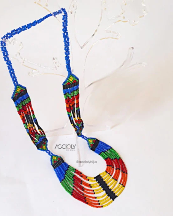 Colar de Miçangas Tchecas Étnico Multicolorido