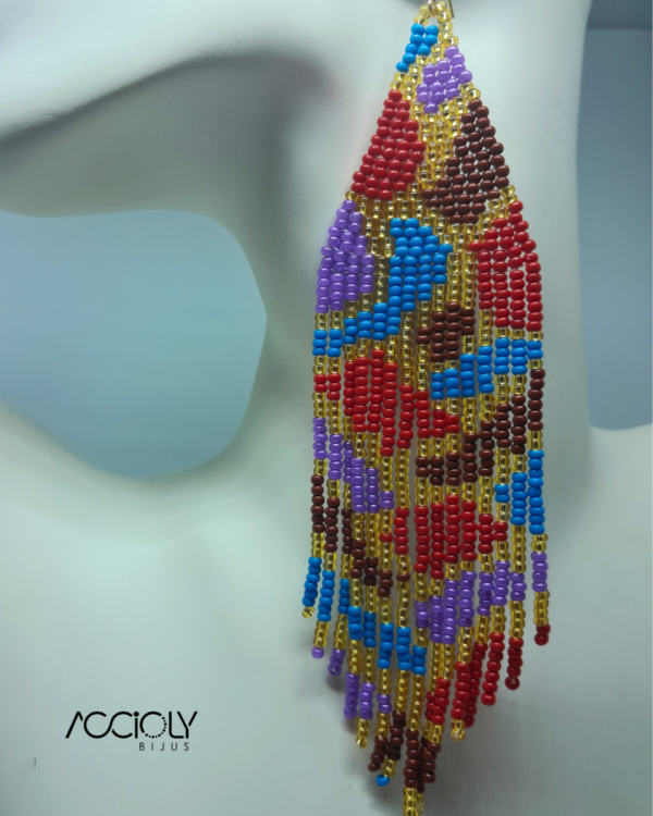 Brinco colorido elegante de miçangas tchecas