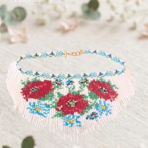 Gargantilha Floral com Franja