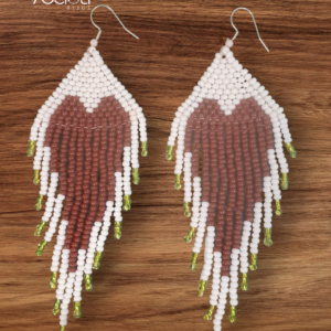 Brinco de Miçangas Tchecas Elegante Coração